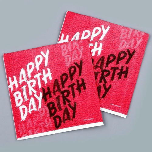 Салфетки бумажные однослойные Happy Birthday, однослойные, 24 x 24 см, в наборе 20 шт — изображение 2