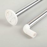Карниз для ванной комнаты г-образный, 80x80 см, нержавеющая сталь
