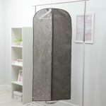 Чехол для одежды, 60x140 см, спанбонд, цвет серый
