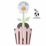 Щётка для посуды FLORGANIC PINK, губка на подставке