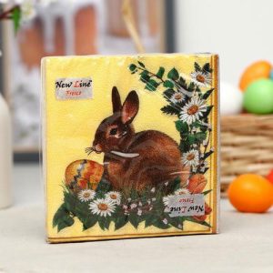 Салфетки бумажные New line «Пасхальный кролик», 2 слоя, 33*33 см, 20 шт