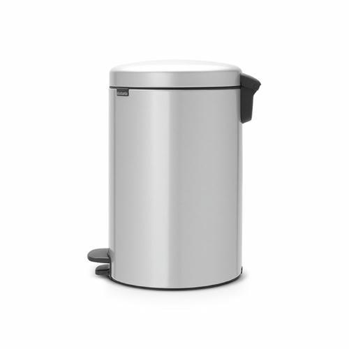 Мусорное ведро Brabantia NewIcon, пластиковое внутреннее ведро, с педалью, цвет серый металлик, 20 л — изображение 2