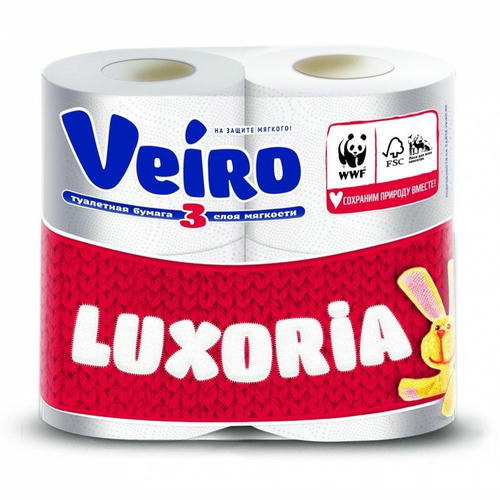 Туалетная бумага Linia VEIRO Luxoria 3сл. 4шт