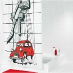 Штора для ванных комнат 2CV, цвет красный