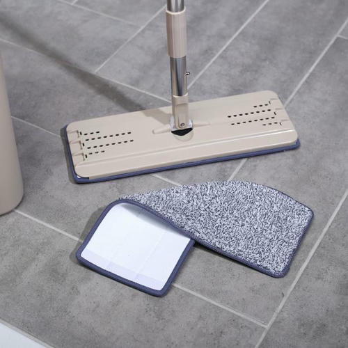 Набор для уборки Mop Style: ведро с отсеками для полоскания и отжима 5 л, швабра плоская, запасная насадка из микрофибры — изображение 2