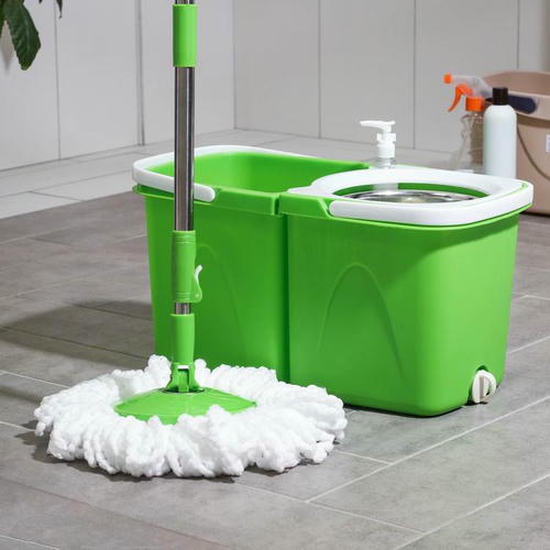 Набор для уборки: швабра, складное ведро с металлической центрифугой 20 л, запасная насадка, цвет МИКС — изображение 2