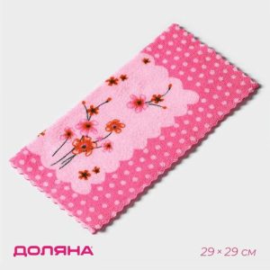 Салфетка микрофибра Доляна «Полевые цветы», 29x29 см, цвет МИКС