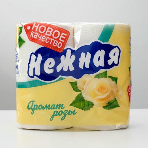 Туалетная бумага «Нежная» со втулкой, аромат розы, 2 слоя, 4 рулона — изображение 2