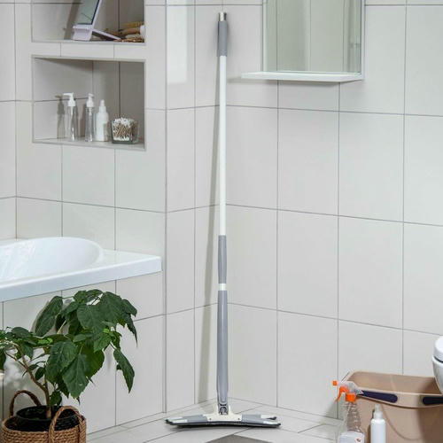 Швабра для мытья пола плоская с отжимом Twist, насадка из микрофибры 36x14 см, окрашенная ручка 135 см