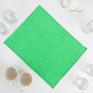 Коврик для сушки посуды 30x40 см, микрофибра, цвет зелёный
