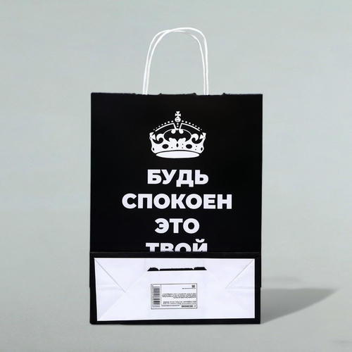 Пакет подарочный «Будь спокоен, это твой День Рождения!», 24 х 10,5 х 32 см - 1 шт. — изображение 2