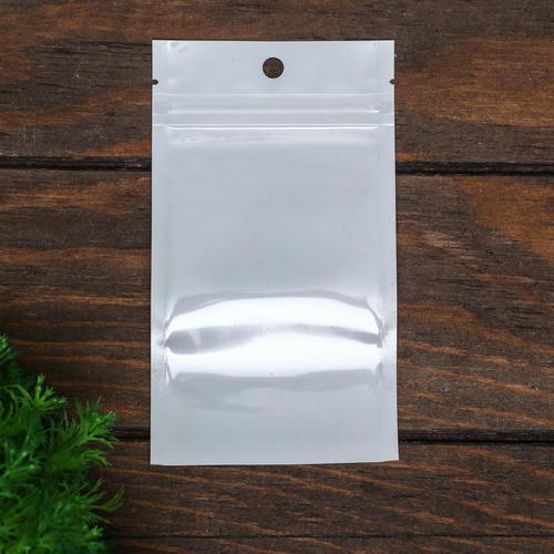 Пакет Zip-lock ПП, белый, со сплошным окном, плоский, еврослот 9 х 16 см - 50 шт.