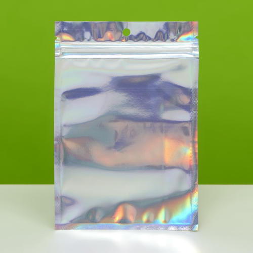 Пакет Zip-lock ПЭТ, иридисцентный, со сплошным окном, плоский, еврослот 11 х 16 см - 100 шт. — изображение 2
