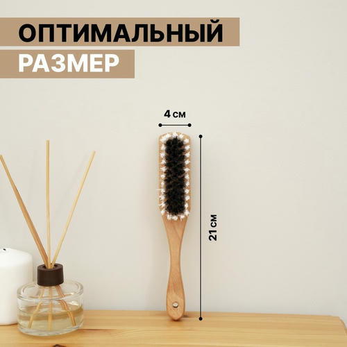 Щётка для одежды и обуви SAVANNA, 21x3,4 см, 59 пучков, искусственная щетина — изображение 2